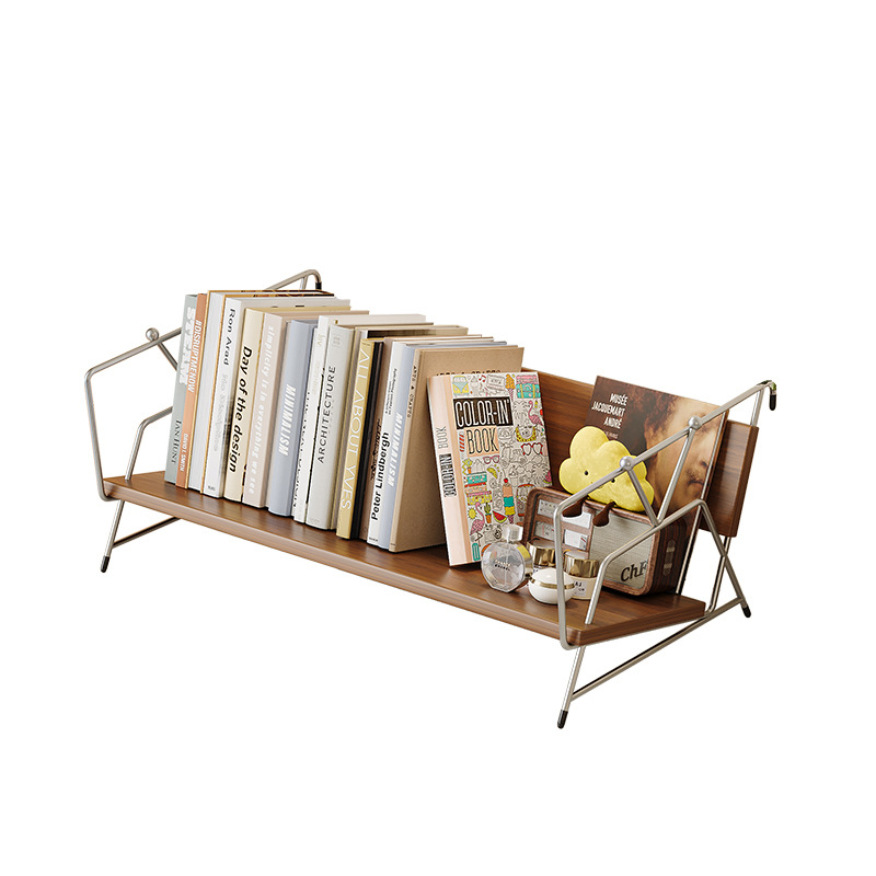 American Style Steel Desktop Bookshelf Student Dormitory Desk Storage Rack Office Desk Organizer Bookcase Display Home Furniture product view