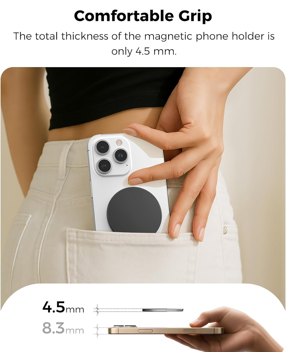 Portable Magnetic Phone Grip Stand Foldable Metal Kickstand Ring Holder in Stock Wholesale OEM detail