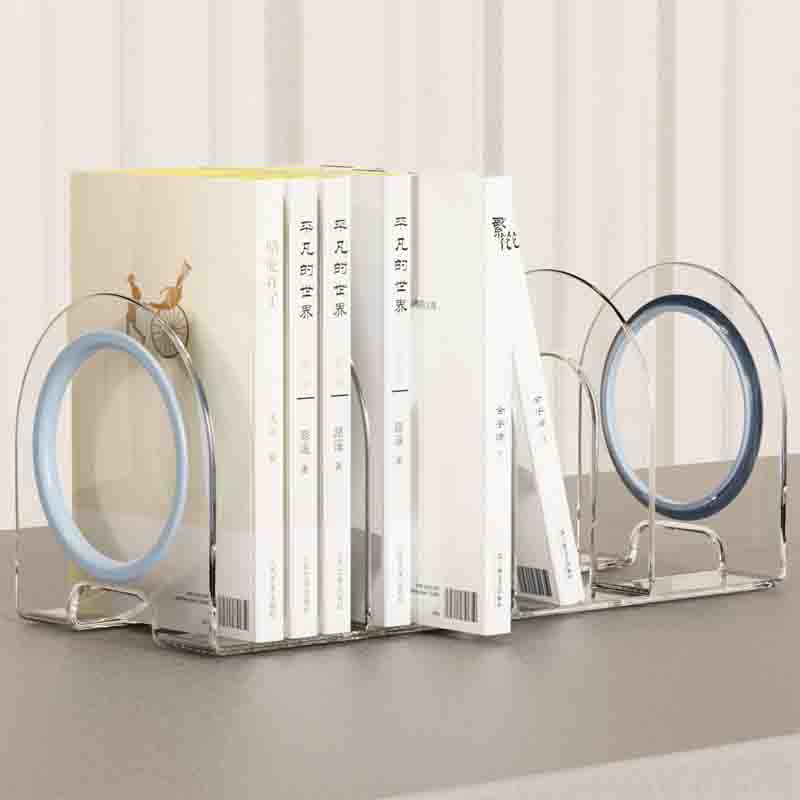 Multi Function Desktop Decorative Book Organizer File Holder Clear Plastic Bookshelf for Home detail