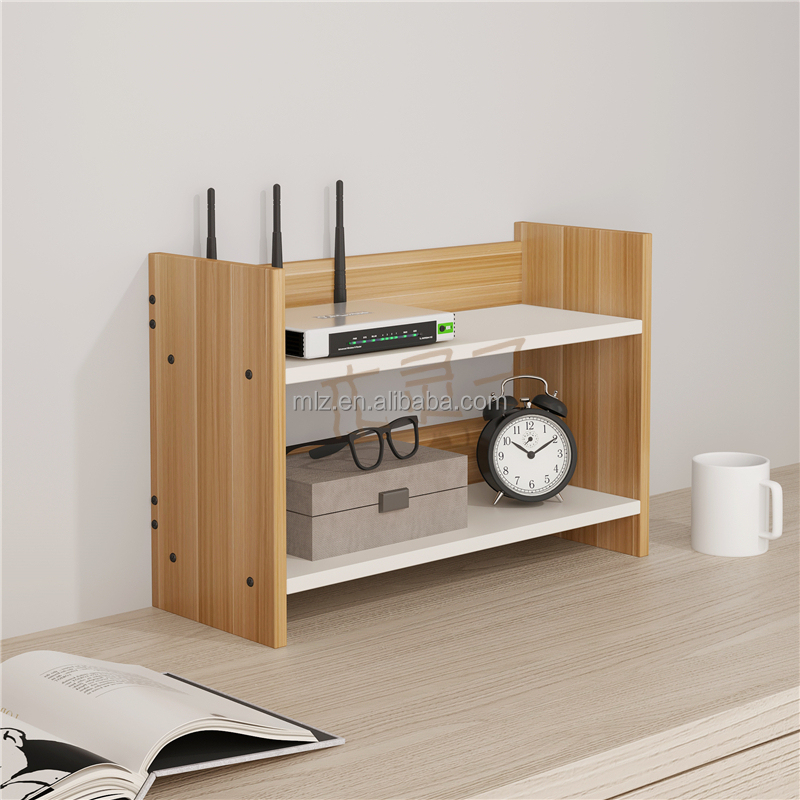 Wood Desktop Storage Organizer Display Rack Counter Top Bookcase Dark Gray detail
