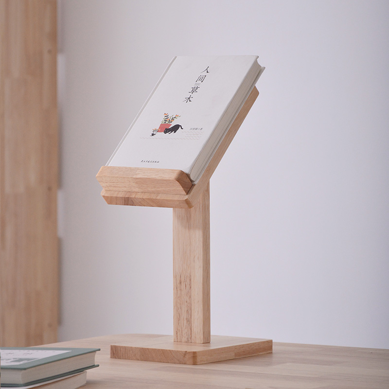Custom Adjustable Angle Wooden Book Display Stand, Double Layer Desktop Bookshelf Rack for Library Bookstore Office Home detail