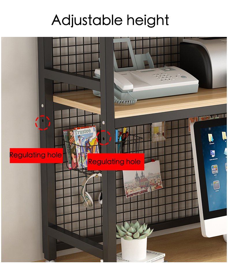 Custom Desktop Bookshelf With Grid Storage Shelves Desktop Multilayer Shelves Student Computer Desk Rack Bookcase detail