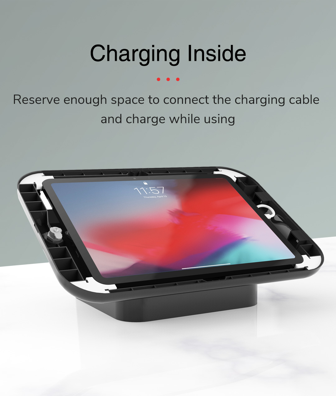 Metal Universal iPad 10/11 Inch Tablet Wall Mount Samsung Lenovo Counter Stand for Exhibition Stores Anti-Theft Counter Holder detail