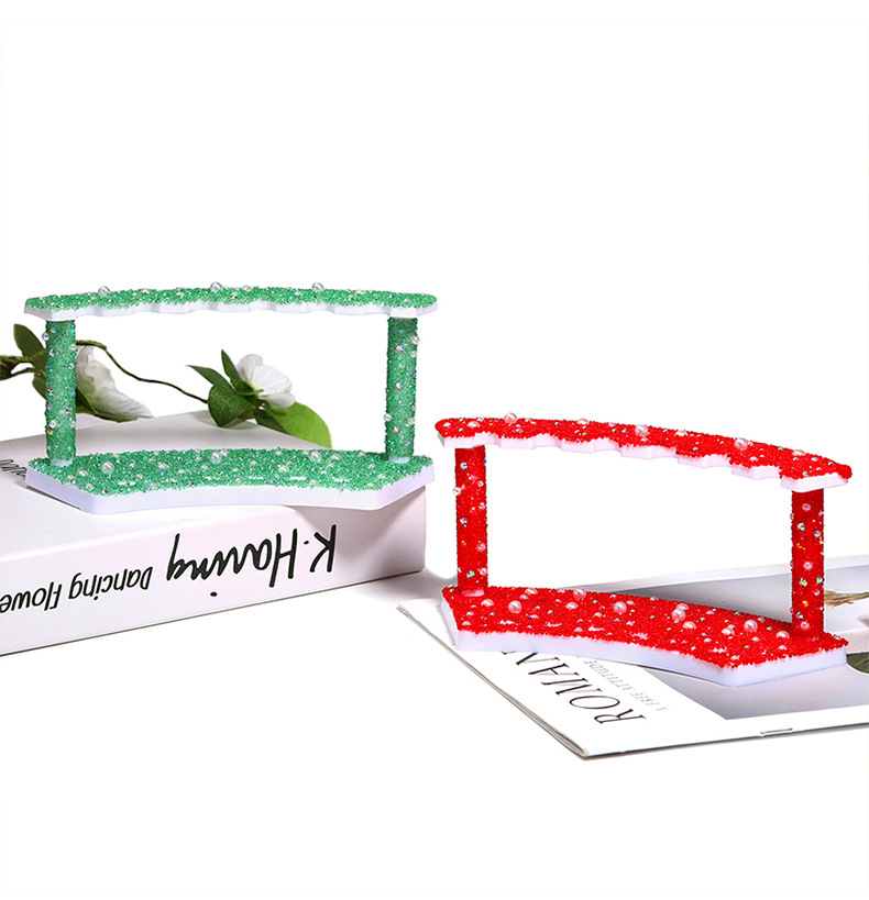 New Reviright Heavy Industry Sugar Plastic Acrylic Square Pen Holder Fine Sparkling Full Diamond Beaded Display Customizable