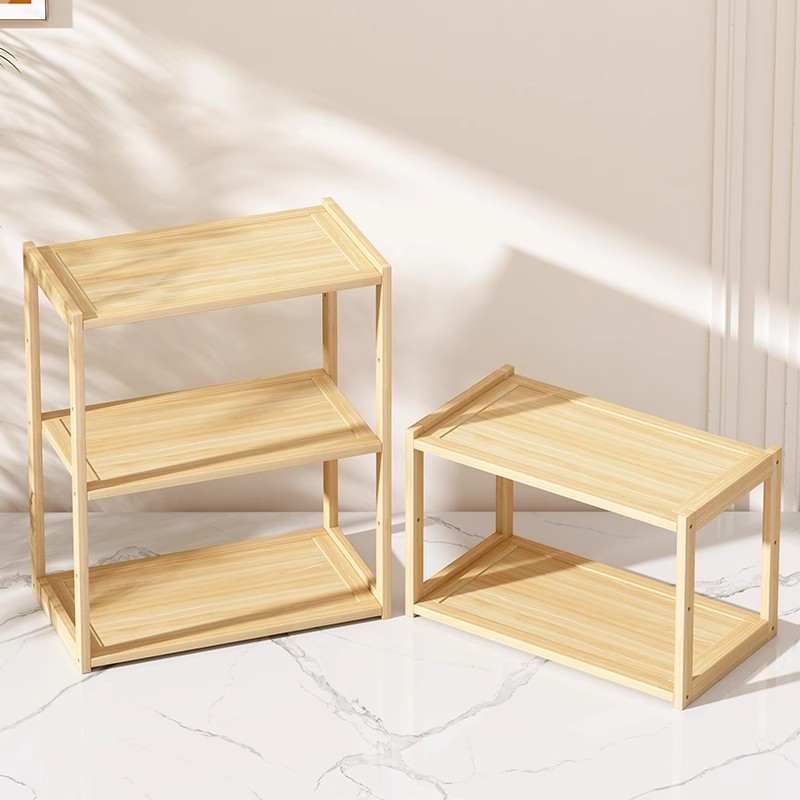 Desktop Organizers and Storage for Office, Freestanding Desktop Organizer Shelves 3 Layer Display Stand Shelf, Bamboo Bookcase product view