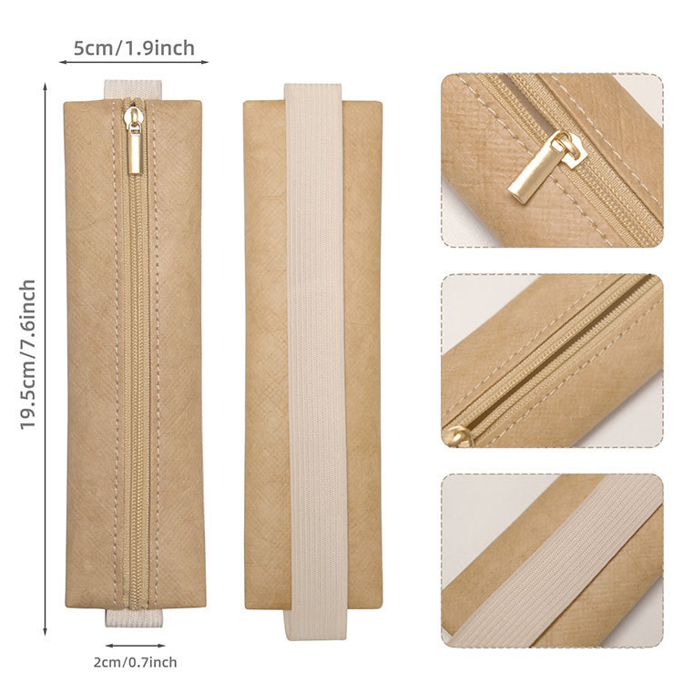 GF/OEM GFS-5132 Pencil Case Elastic Band Notebook Pen Holder Portable Dupont Paper Zipper Waterproof School Office Use 19.5x5cm detail