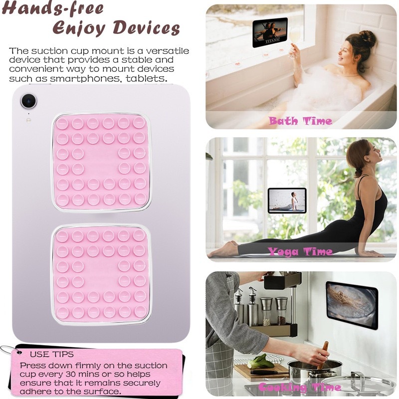 Silicone Suction-Cup Universal Model Double-Sided Adhesive Phone Holder for Bathroom Mirrors-Hands-Free Selfie & Shooting Tool detail