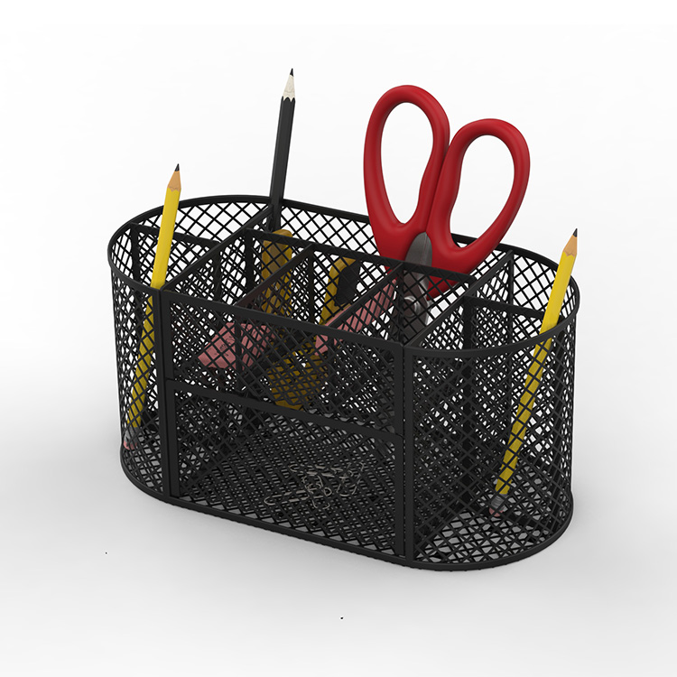 Multifunctional Storage Wire Spray 9 Compartment Pen and Pencil Case Metal Mesh Pen Holder in Kitchen detail