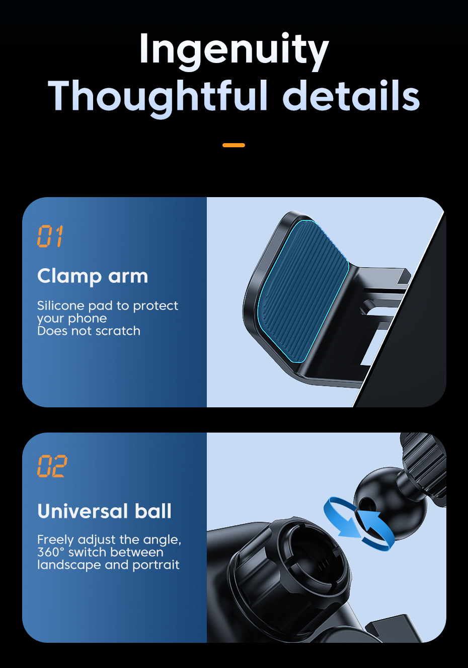 15W Flexible Universal Windproof Cell Phone Holder Waterproof Dashboard Mount Charging Stand Holder for Cars Mobile Phones detail