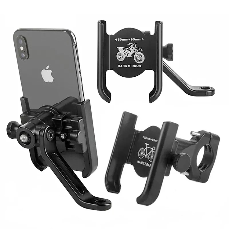 Aluminum Bike/Motorcycle Phone Mount Holder 360 Adjustable Flexible Handlebar Fix Universal Cell Phone Stand detail