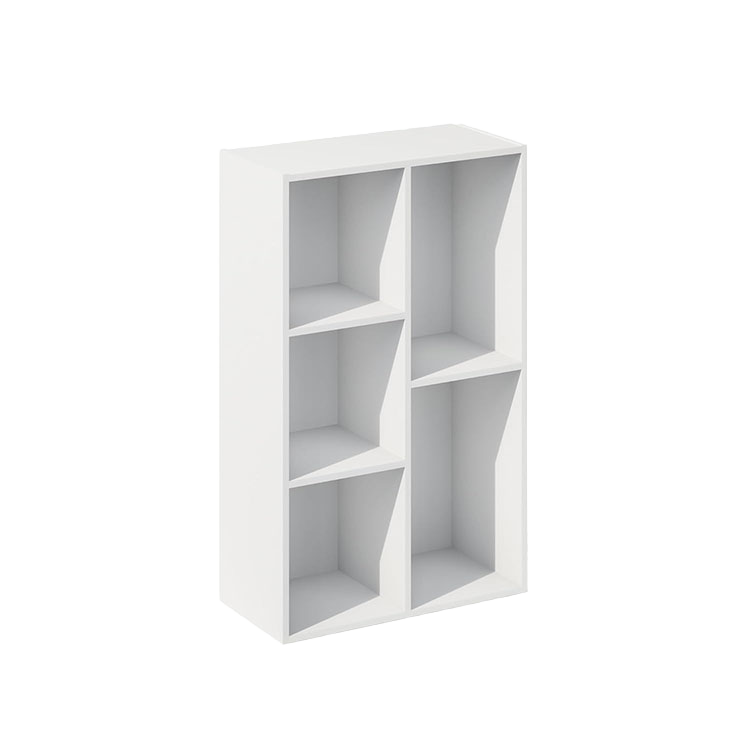 Contemporary 5-Cube Wooden Eco-Friendly Durable Bookshelves Panel Style for Home Office Living Room Workshop Modern Furniture