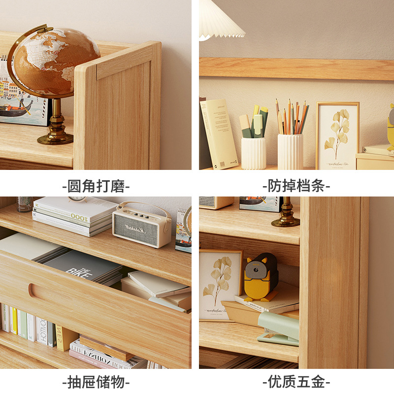 Simple Wood Desktop Bookshelf for Dormitories Multilayer Home Storage Rack Drainage for Students' Desk Arrangement Dinnerware product view