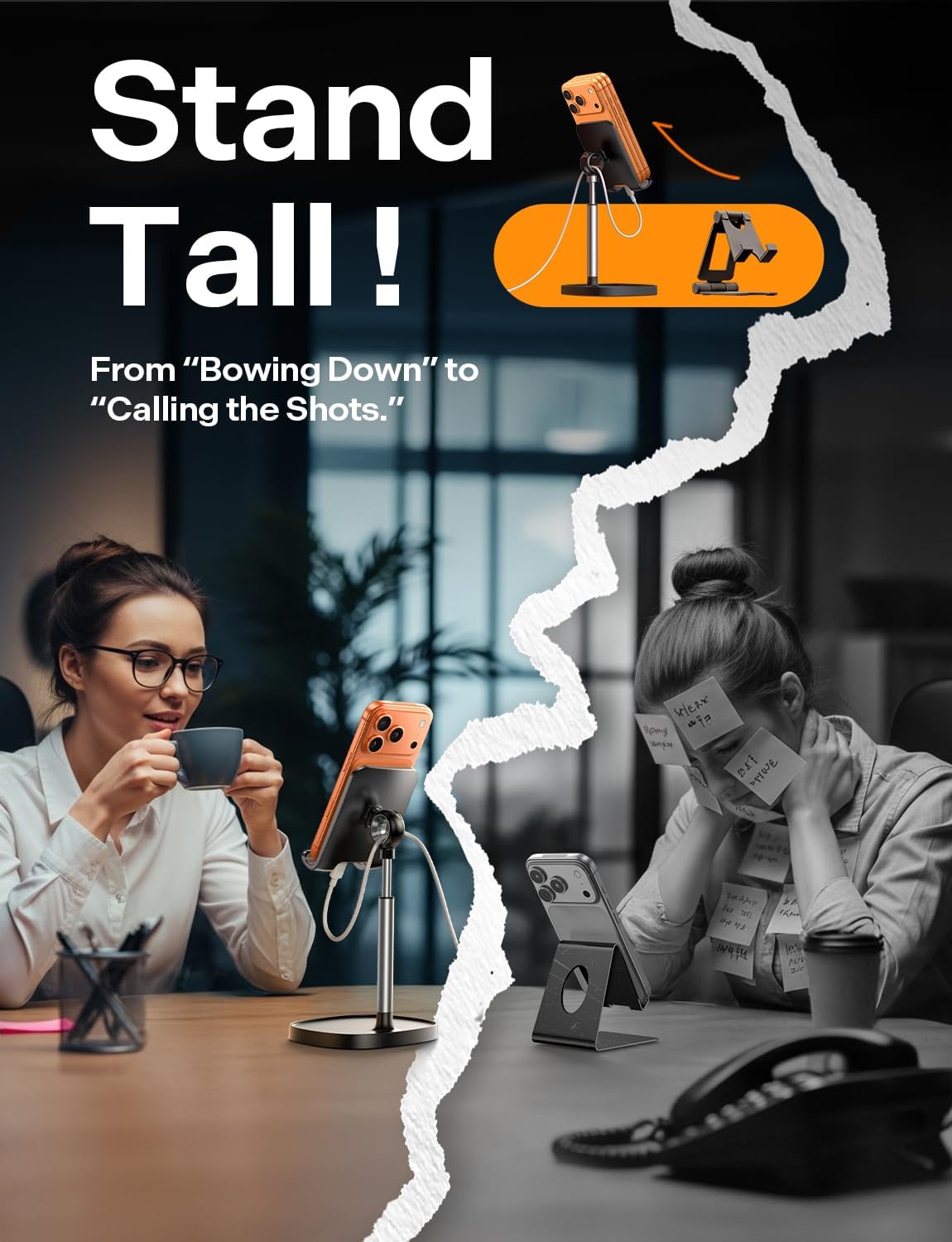 Cell Phone Stand Phone Holder for Desk, Gaming for Nintendo Switch | Office Desk Accessories for Women, product view