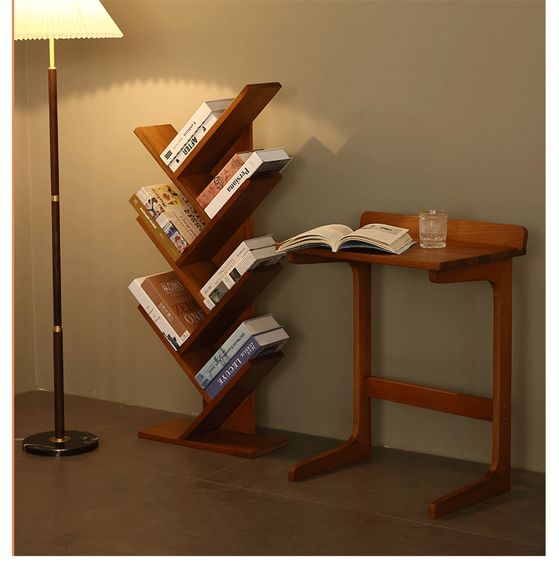 HOSTK Home Office Multi Tiers Natural Multiple Customization Desktop Bookcase Storage Adjustable Bookshelf Bamboo product view