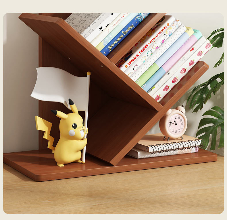 Best Seller Bamboo Simple Desktop Book Shelf Multilayer Organizer Storage Racks Small Bookshelf for Students and Kids product view