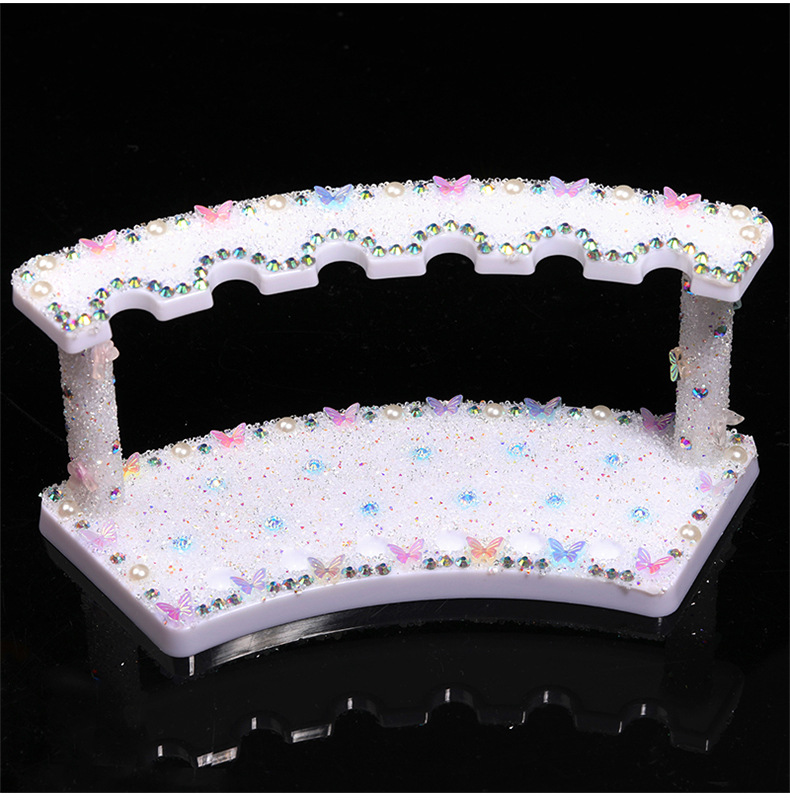 New Reviright Heavy Industry Sugar Plastic Acrylic Square Pen Holder Fine Sparkling Full Diamond Beaded Display Customizable product view