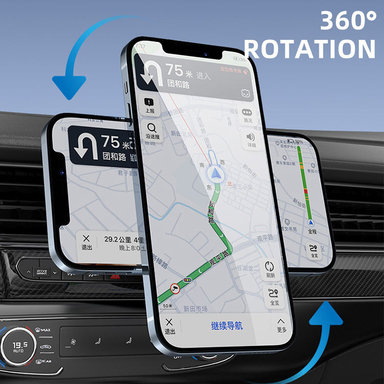 15W Electric Flexible Magnetic Wireless Car Charger Type-C Port Multi-Protection Air Vent Mount Phone Holder IPhone15 product view