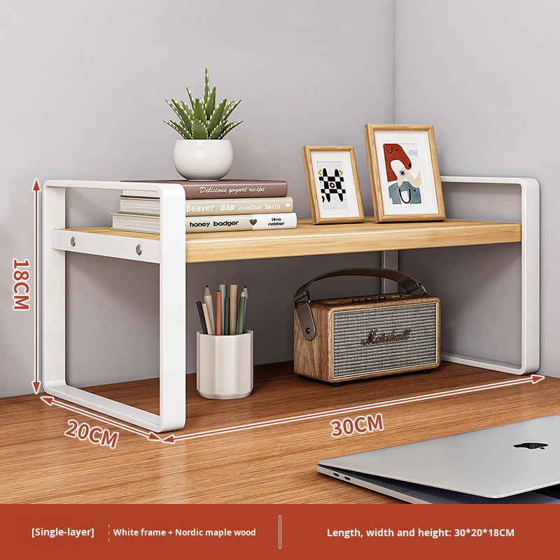 Modern Style Multi-Layer Desktop Storage Rack Small Iron Bookshelf for Student Dormitory Desk Layered Desk Organizer product view