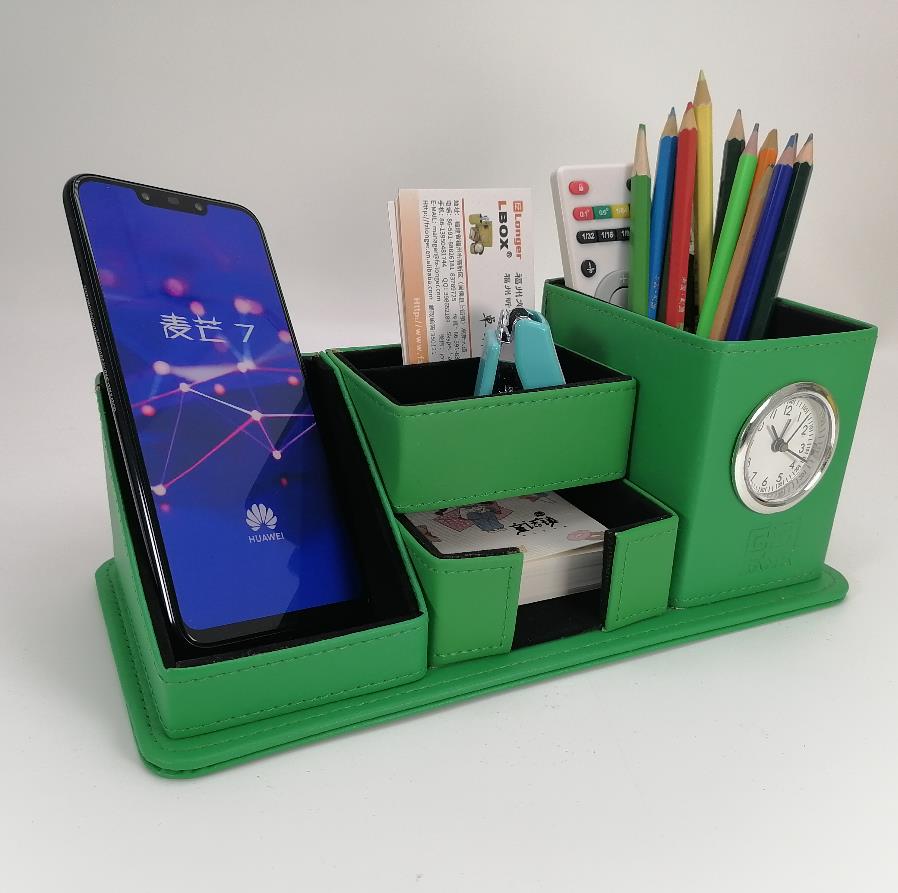 LG- B050 Premium PU Leather Multifunction Desktop Organizer Built-in Pen Holder Custom Branding Available for Office Home Use detail