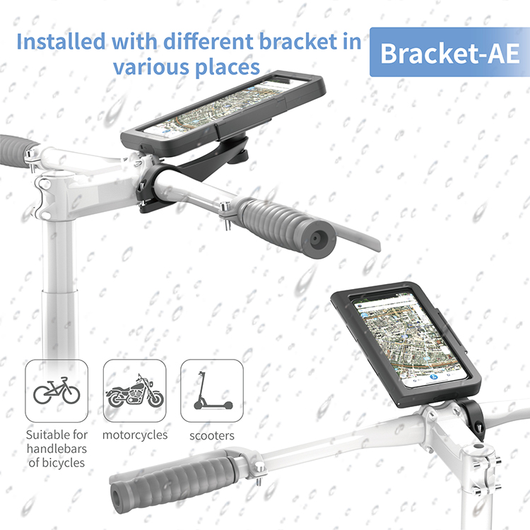 ODIER ODM Portable ABS Phone Holder Waterproof Motorbike Car Cellphone Stand Electric Motor Bicycles Compatible Box Packaging detail