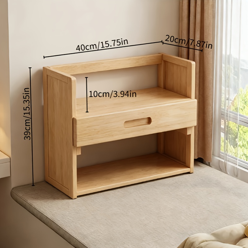Modern Bamboo Desktop Bookshelf Multi-Level Office Storage Rack for Bedroom and Home Use Simple Design detail
