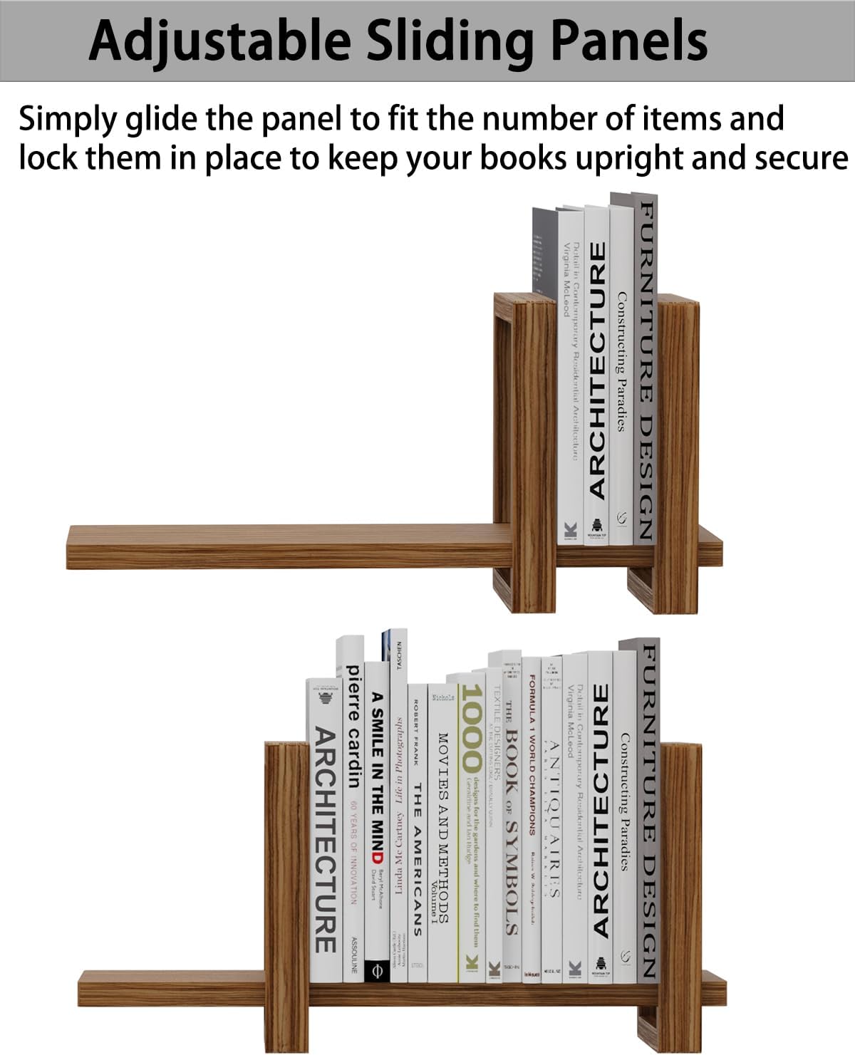 Adjustable Desktop Bookshelf Retro Tabletop Bookshelf Desk Shelf for Top of Desk in Living Room Home Office Perfect for Books product view