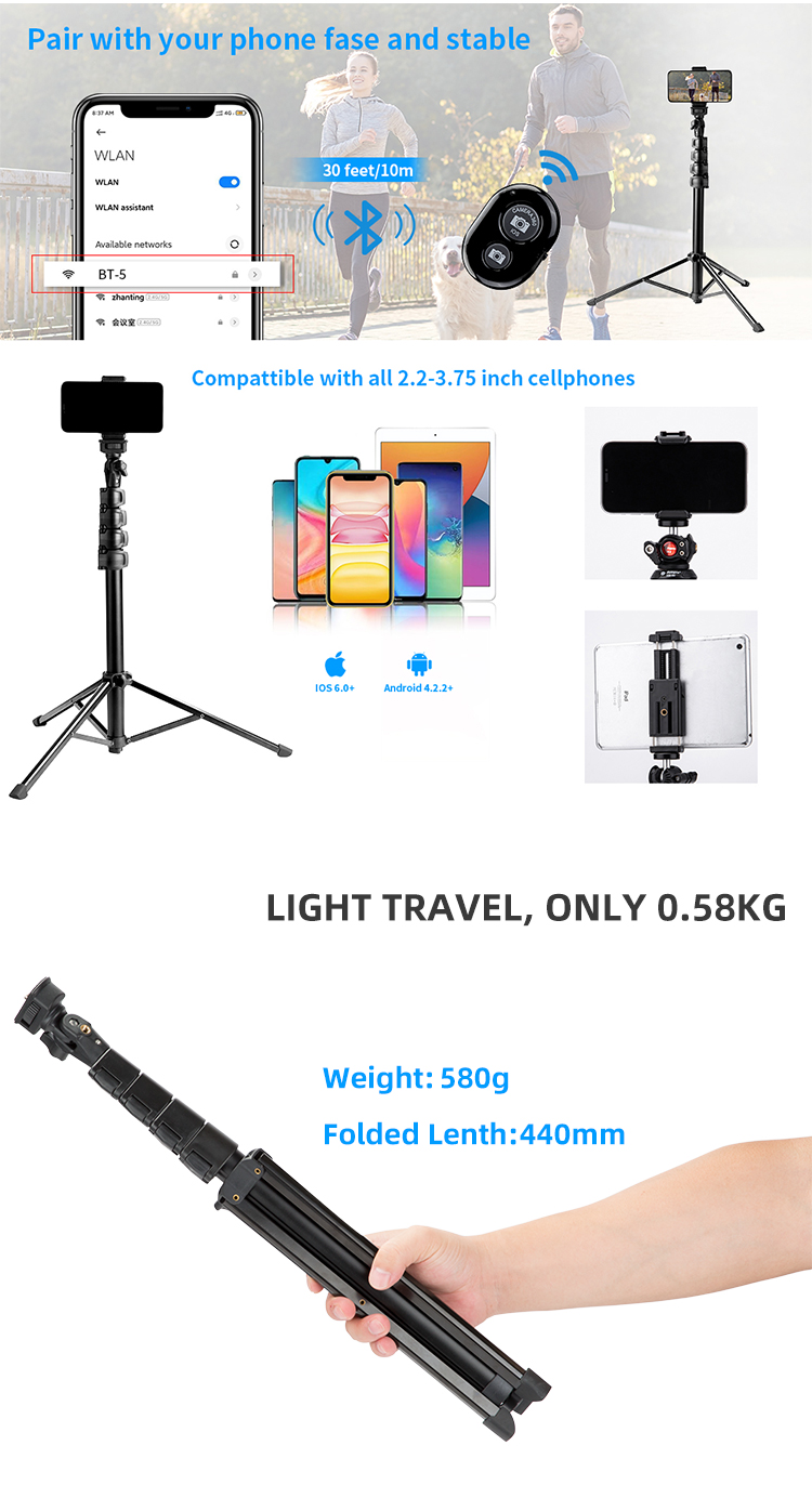 Digital 360 Rotating Horizontal Stabilizer Dslr 2m Video Holder 3110 Mobile Stand Professional Camera Selfie Tripod detail