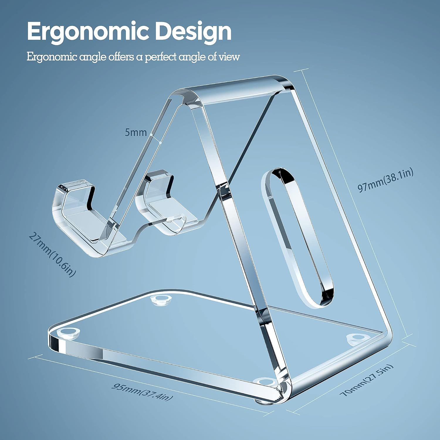 Transparent Acrylic Display Stand Creative Desktop Cross-Border Design Wholesale Enterprise Advertising Customization for Phone detail