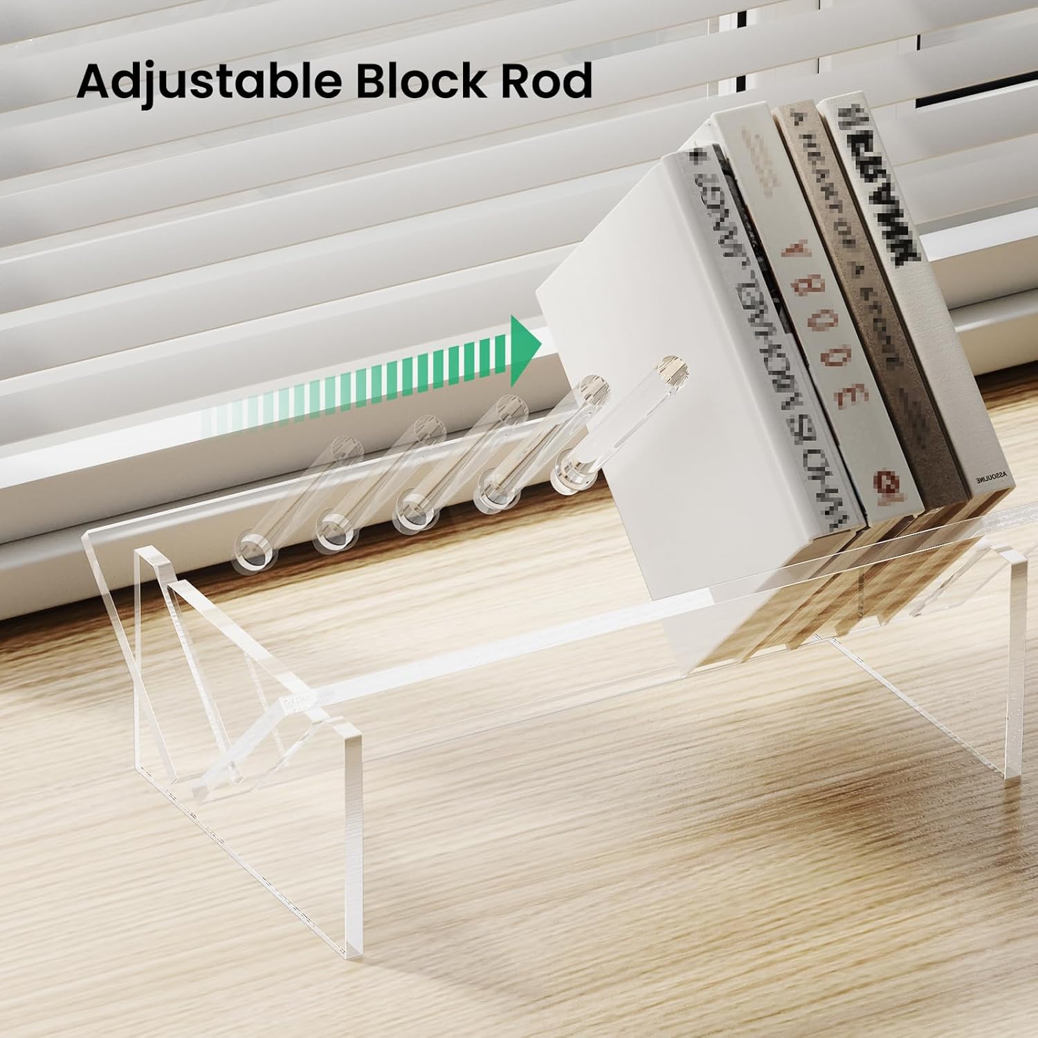Modern Transparent Acrylic 5+ Tier Durable Curved Desktop Bookshelf Inclined Design for Small Book CD Magazine Display Storage product view