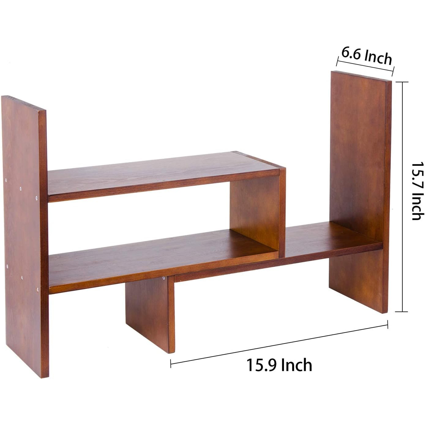 Wood Desktop Organizer Caddy - Desk Organizer Countertop Shelf Bookcase Display Stand Age detail