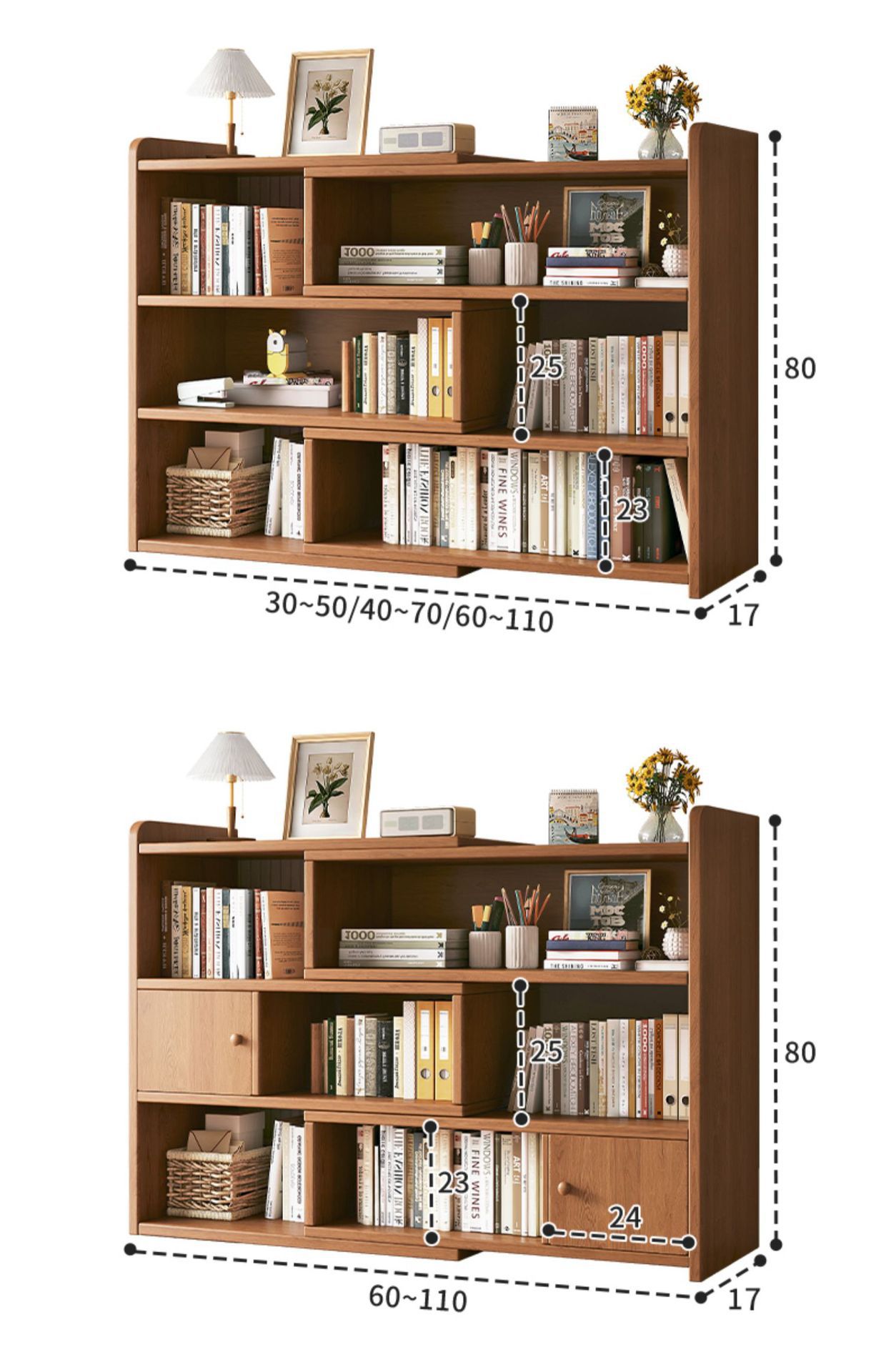 Bamboo Wood Multi-Layer Desktop Bookshelf Small Storage Rack Organizer for Office Home Student Study Bookcase Custom Logo OEM detail