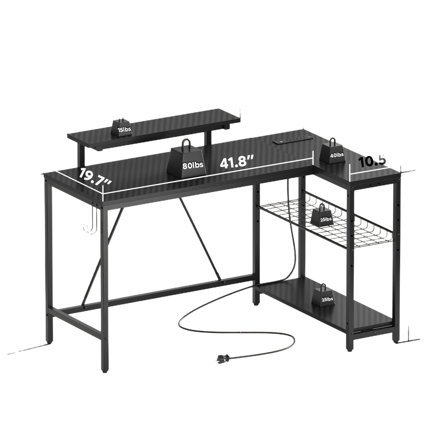 Integrated Office Corner L-Shaped E-Sports Desk Double Bookshelf Desktop with Metal Bookshelf for Household Use product view