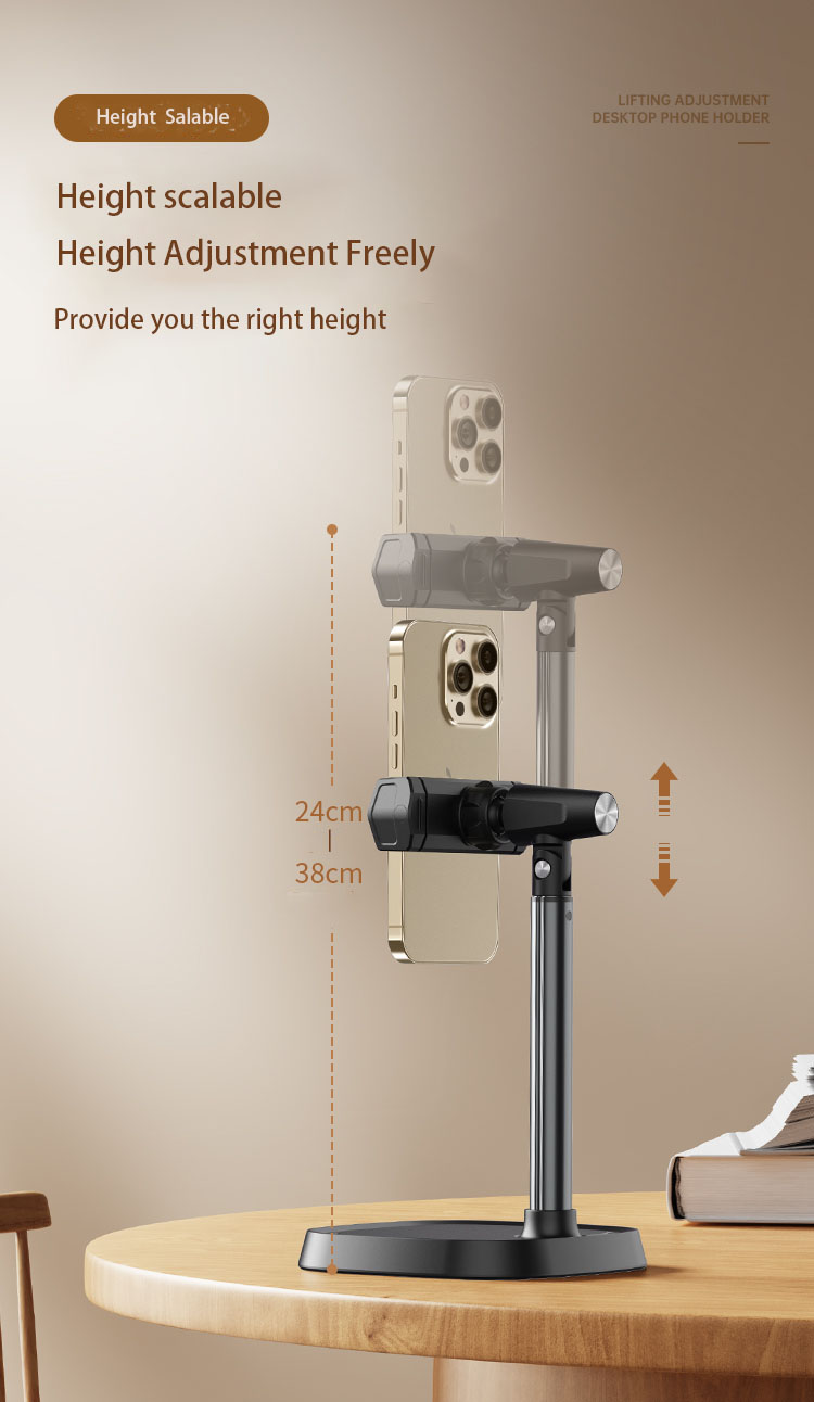 Phone Stand Aluminium Alloy Adjustable Folding Desktop Tablet Cell Phone Stand Holder detail