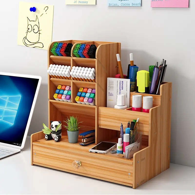 Creative Multi-Functional Pen Holder Desk Organizer Storage Box Modern Student Desktop Pen Rack Office Supplies detail