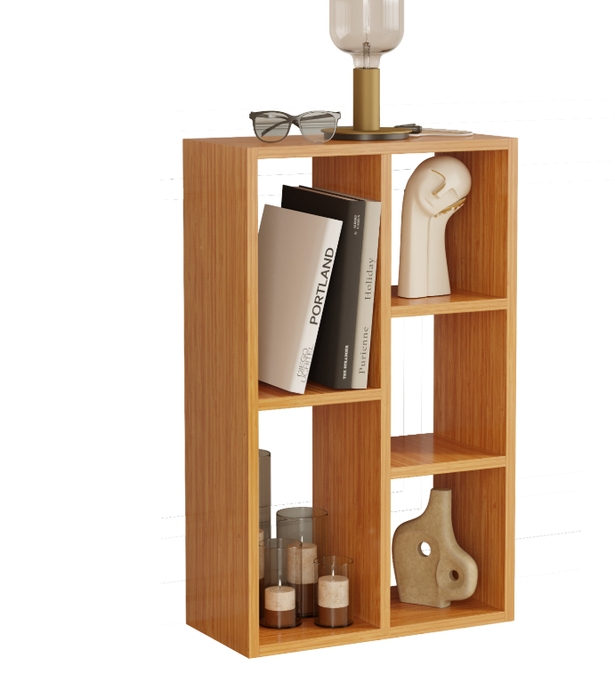 Contemporary 5-Cube Wooden Eco-Friendly Durable Bookshelves Panel Style for Home Office Living Room Workshop Modern Furniture detail