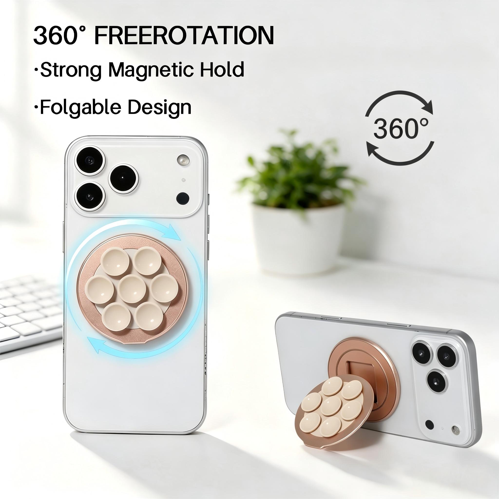 Universal Strong Magnetic Suction Cup Phone Ring Holder Airbag Stand Desk Kickstand Aluminum for iPhone Samsung Android EU OEM detail