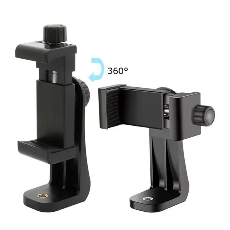 Single-hole Phone Holder | E-shaped Clip | 360° Rotating Phone Stand | Horizontal & Vertical Shooting Clip | Live Streaming Sta
