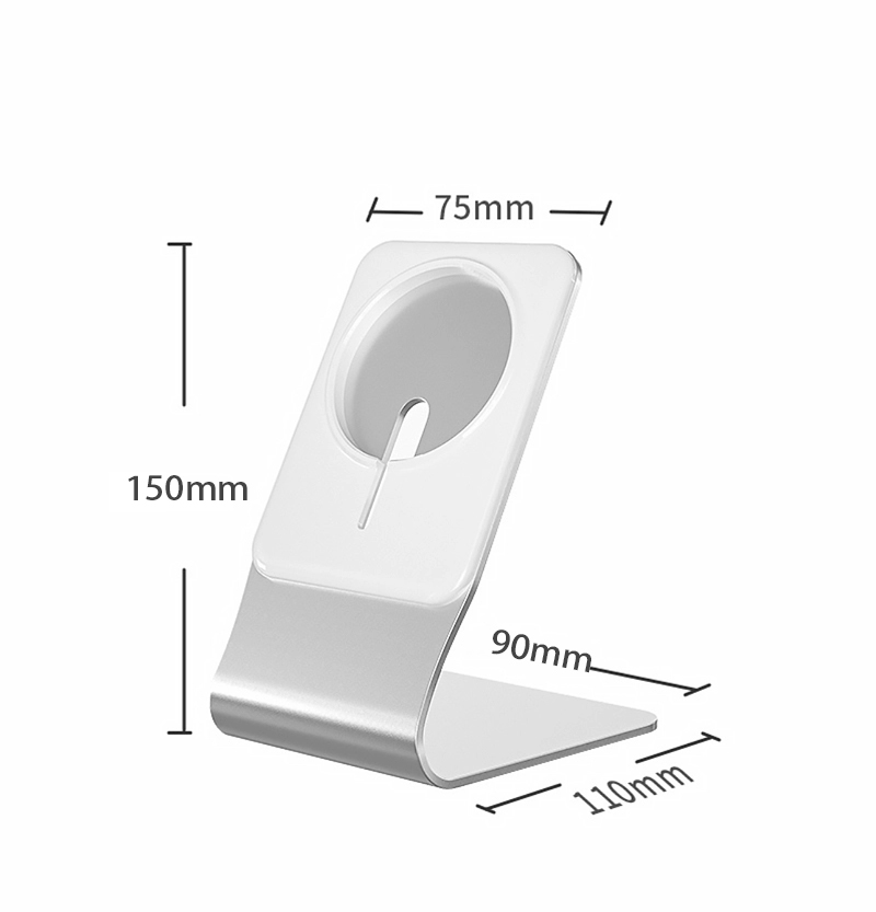 Aluminium Magnetic Desk Phone Charger Stand Holder for iPhone 14 13 12  Pro Max Mini Wireless Charging Desktop Dock Mount detail