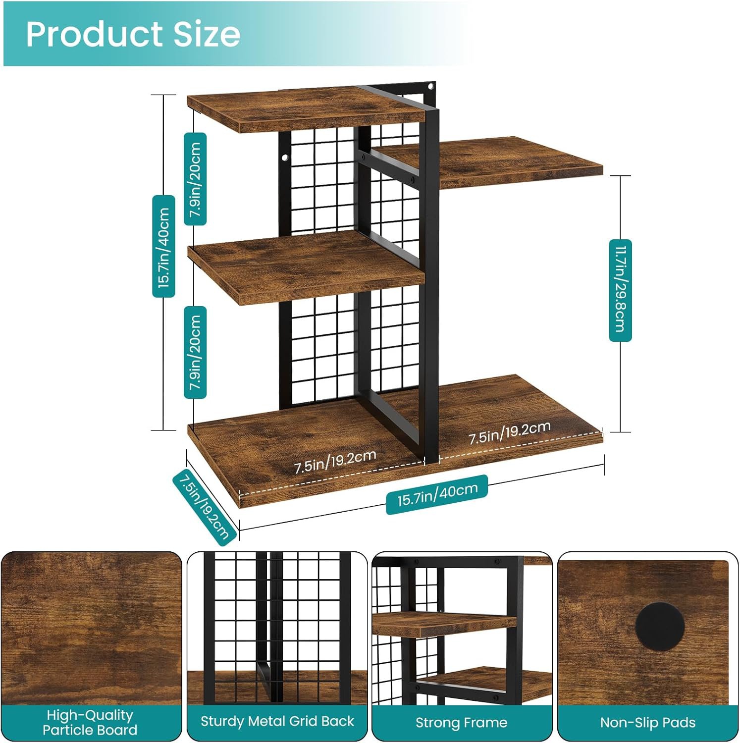 Standing Type 4-Layer Wooden Adjustable Non-Folding Desktop Storage Rack & Bookshelf for Storage Organization product view