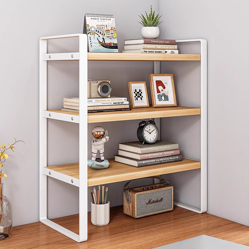 Modern Style Multi-Layer Desktop Storage Rack Small Iron Bookshelf for Student Dormitory Desk Layered Desk Organizer product view