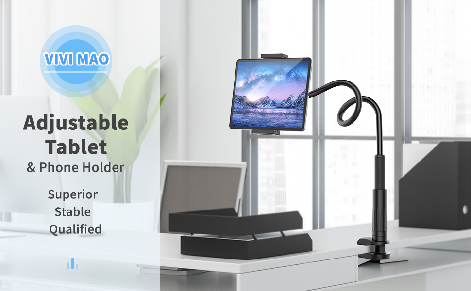 Tablet Stand Holder for Bed Adjustable Gooseneck Phone Holder Flexible Phone Holder for IPad, Samsung Tab, Switch, Kindle detail