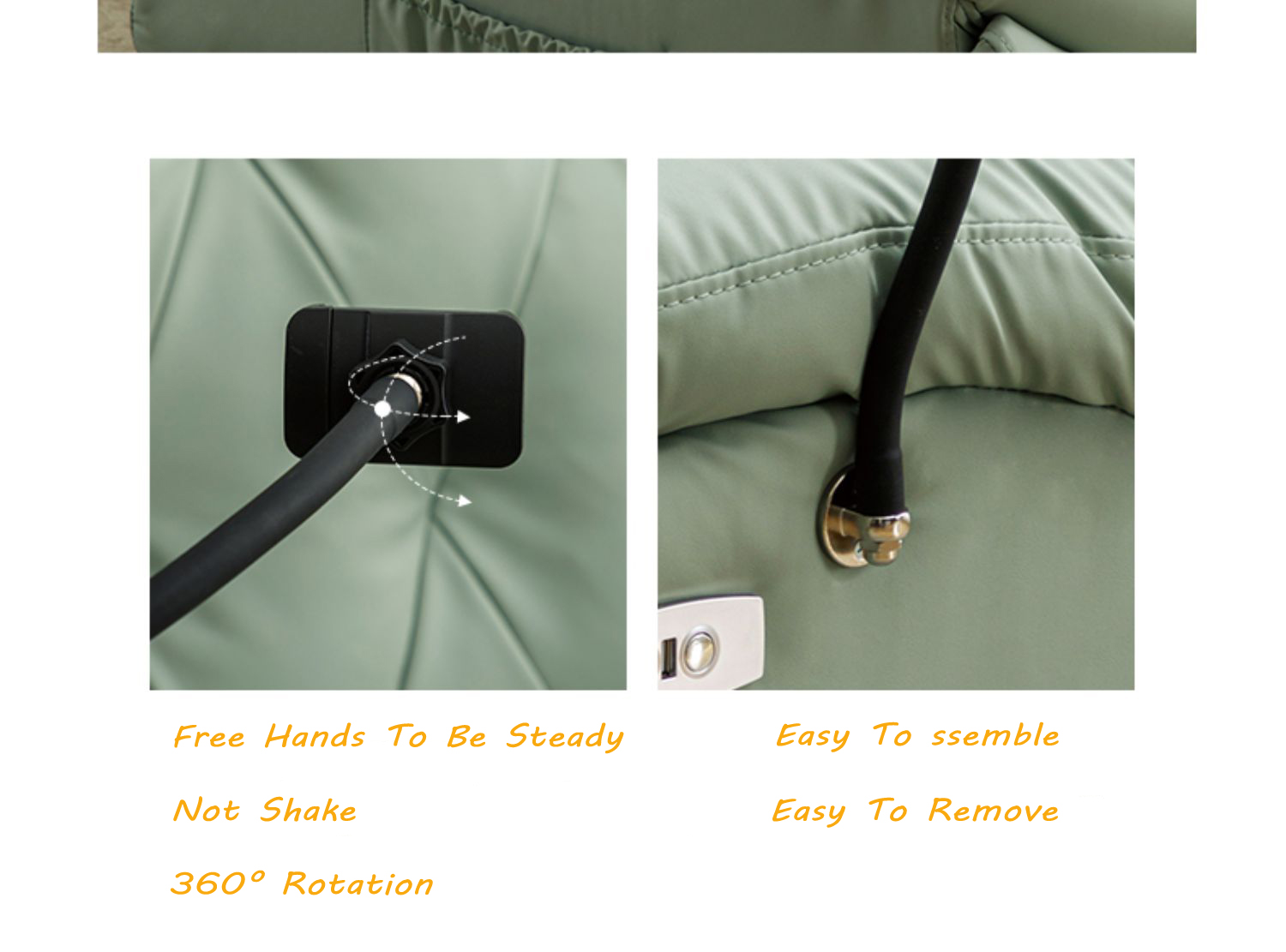 REGAL MH-001 Sofa Special Mobile Phone Stand 360 Degree Adjustable Angle Can Be Bent Folding Black Steel Stand Mobile Phone Hold detail
