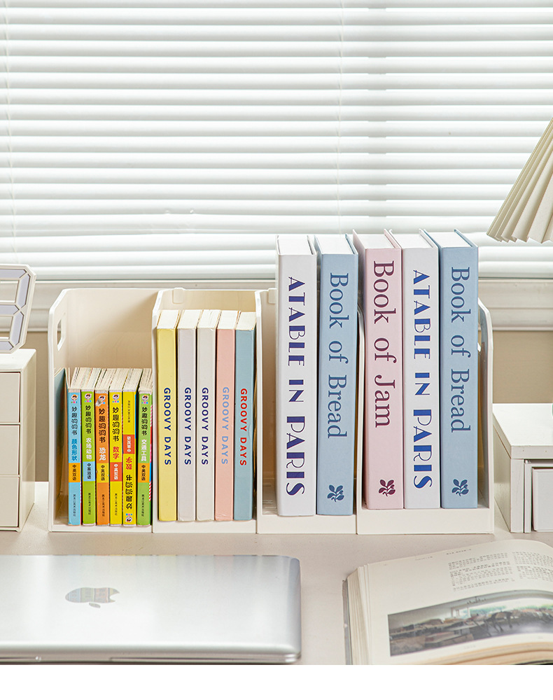Plastic Desktop Storage Box Student Book Organizer Book Stand Large Capacity Bookshelf Pen Holder detail