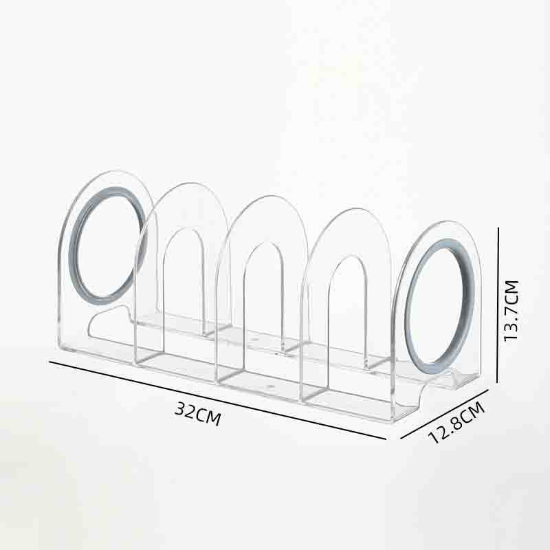 Multi Function Desktop Decorative Book Organizer File Holder Clear Plastic Bookshelf for Home product view