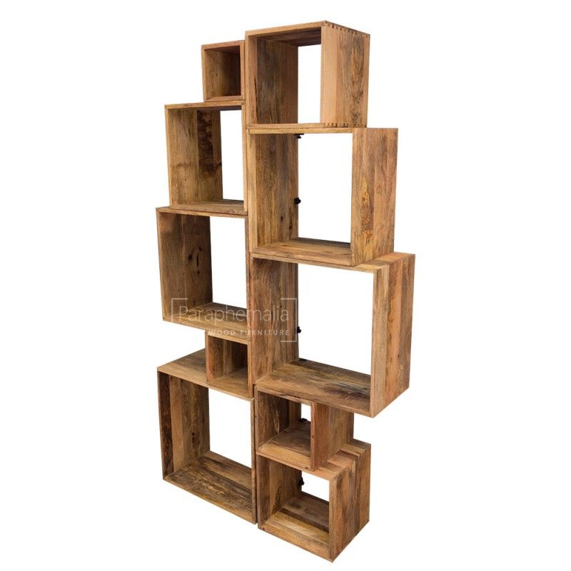 New Design Mango and Acacia Wood Storage Organizer Display Shelf Rack Adjustable Wood Desktop Bookshelf product view