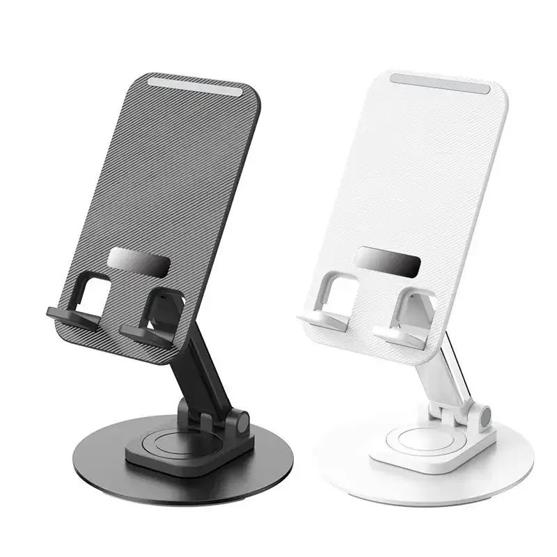Factory Direct Desktop Phone Holder 360° Rotation Aluminum Alloy Carbon Steel Height Adjustable Anti-Slip Silicone OEM ODM detail