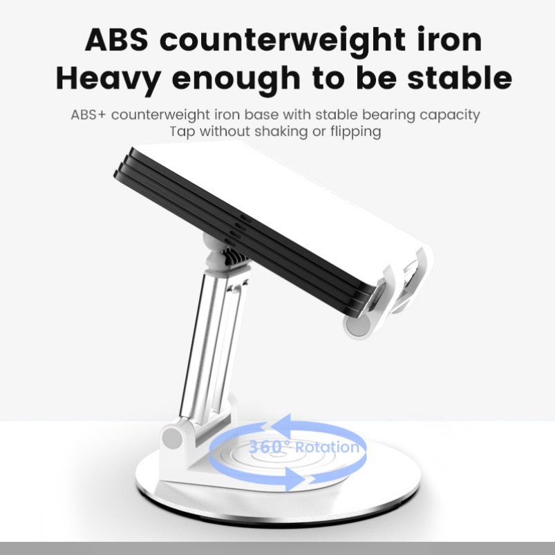 Hot Selling Portable Foldable Aluminum Phone Stand Adjustable Desktop Holder Stable Base Universal Mobile Bracket product view