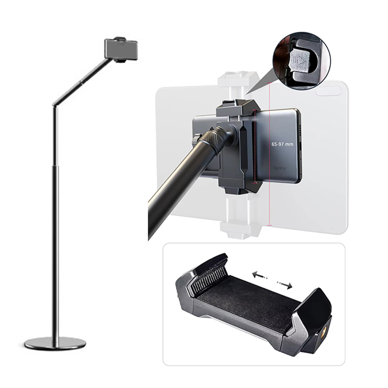 Adjustable Aluminum Telescopic Rod Lazy Holder Universal Support for iPad & Mobile Phone