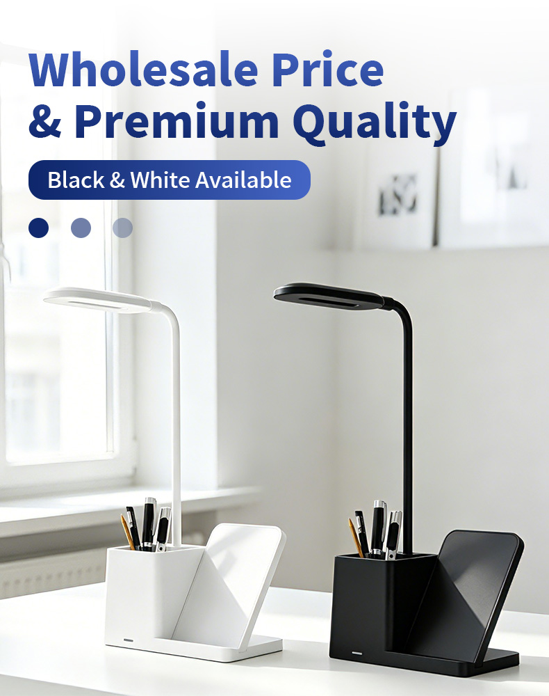 3 in 1 Pen Holder Desk Lamp and Wireless Charger 15W Phone Charger Fast Charging with Lamp With Holder for Phone detail