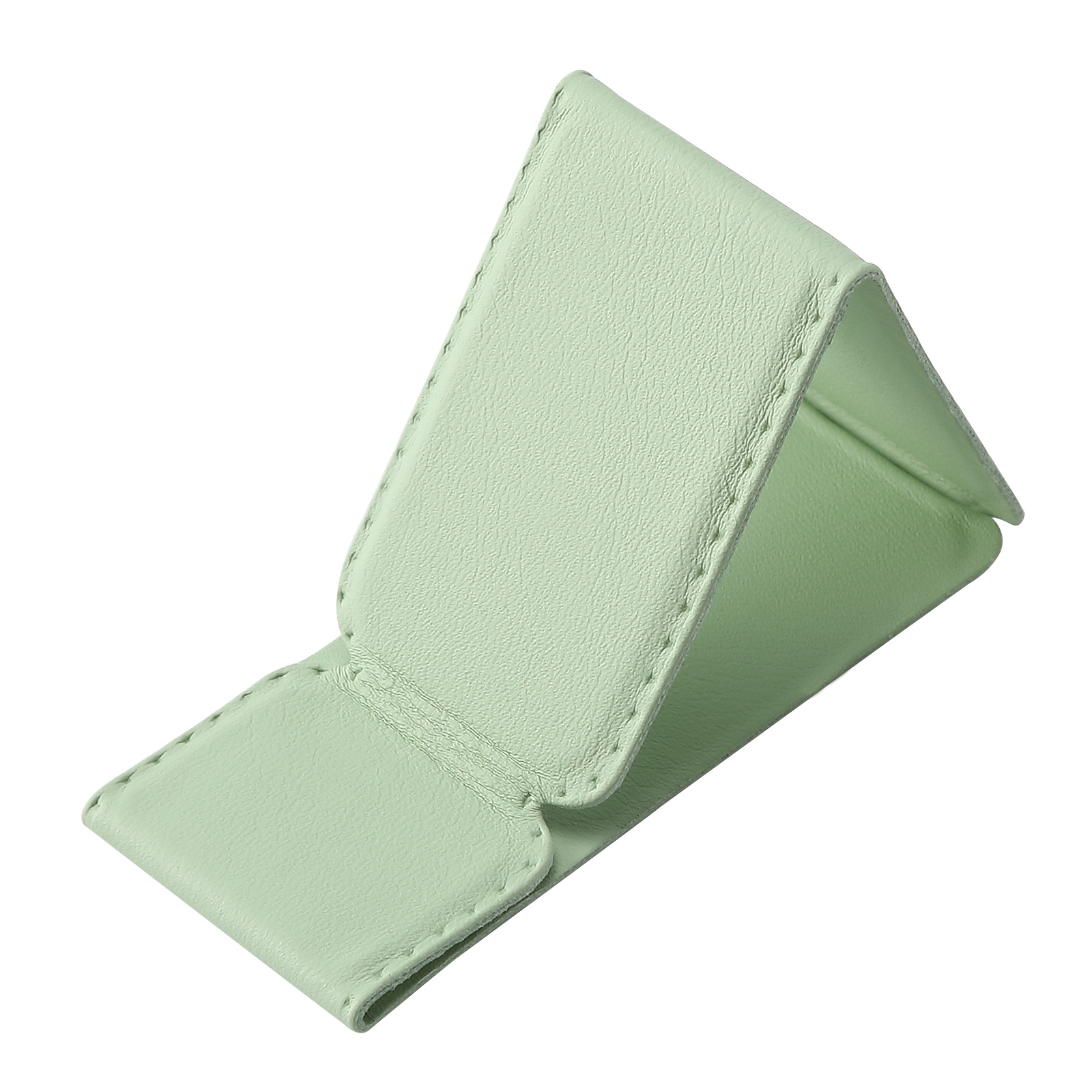 Adhesive Magnetic PU Leather Phone Stand for iPhone Samsung Multi-Angle Folding Sticky Desktop Kickstand Grip Holder product view